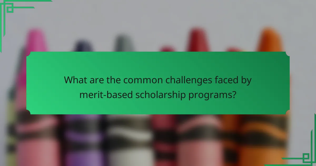 What are the common challenges faced by merit-based scholarship programs?