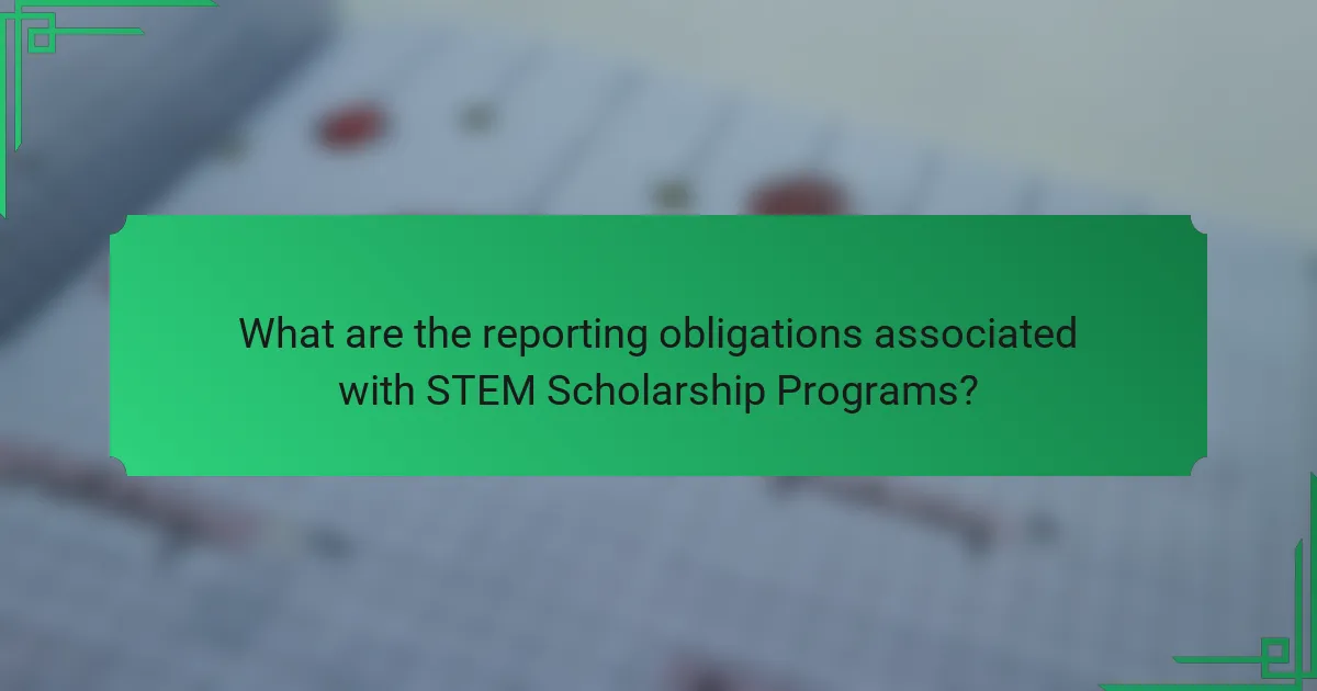 What are the reporting obligations associated with STEM Scholarship Programs?