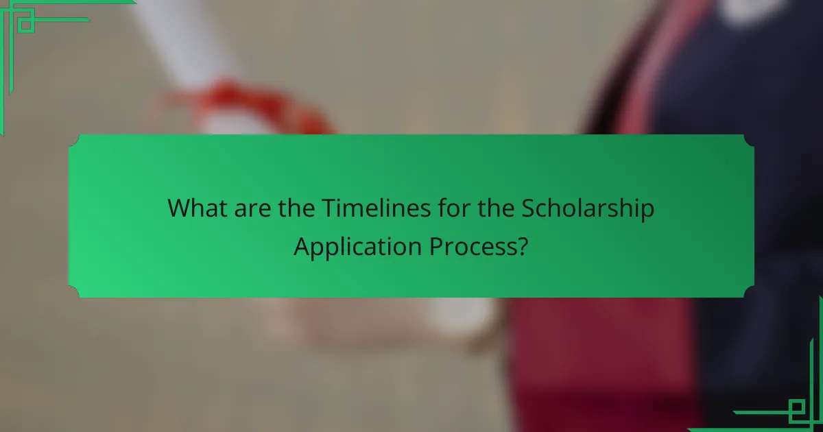 What are the Timelines for the Scholarship Application Process?