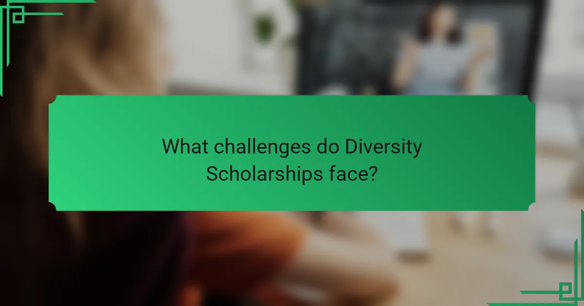 What challenges do Diversity Scholarships face?
