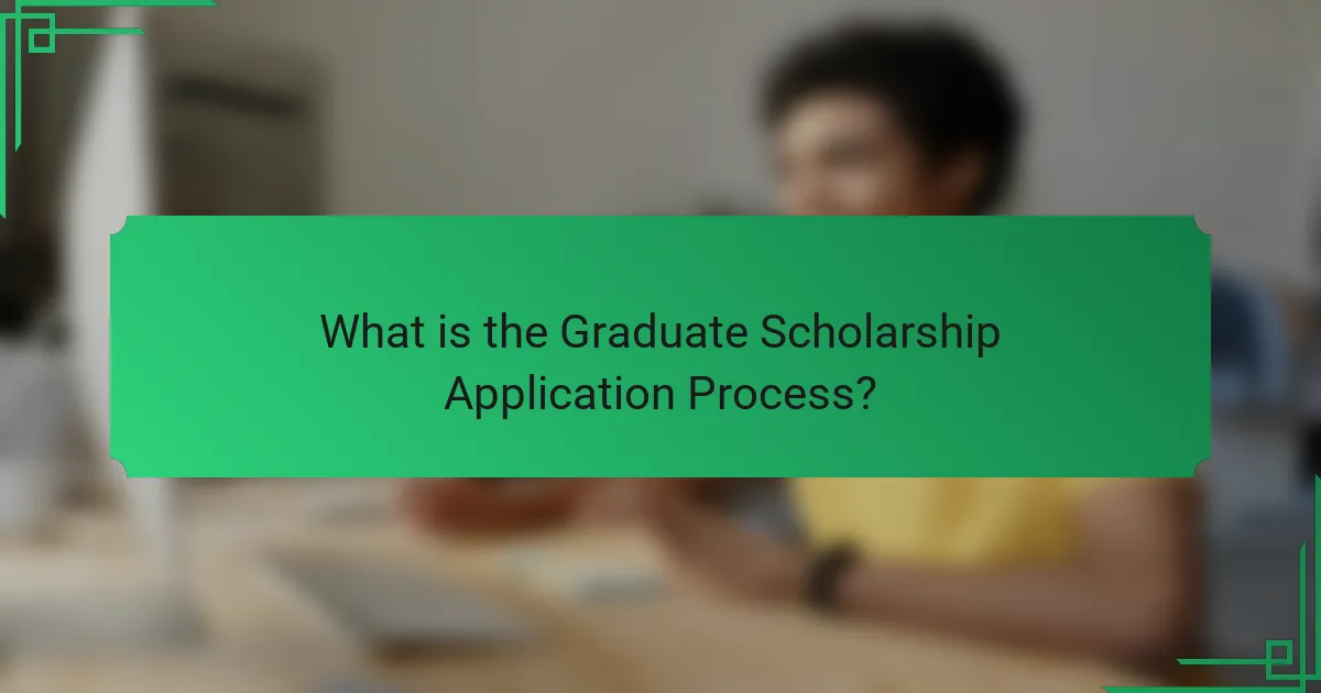 What is the Graduate Scholarship Application Process?