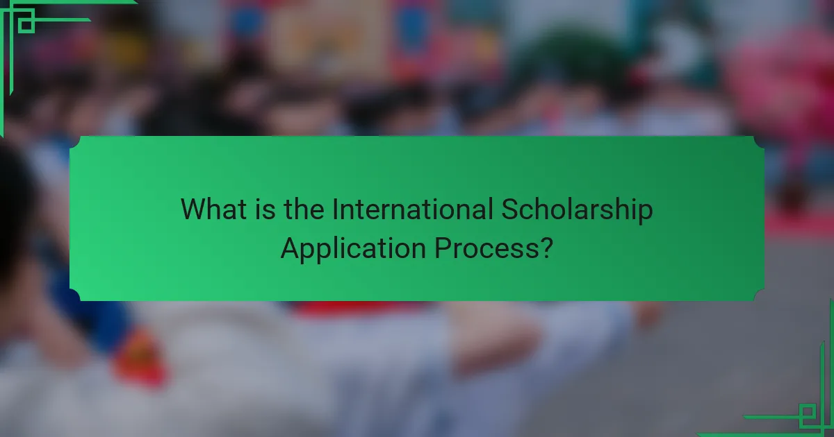 What is the International Scholarship Application Process?