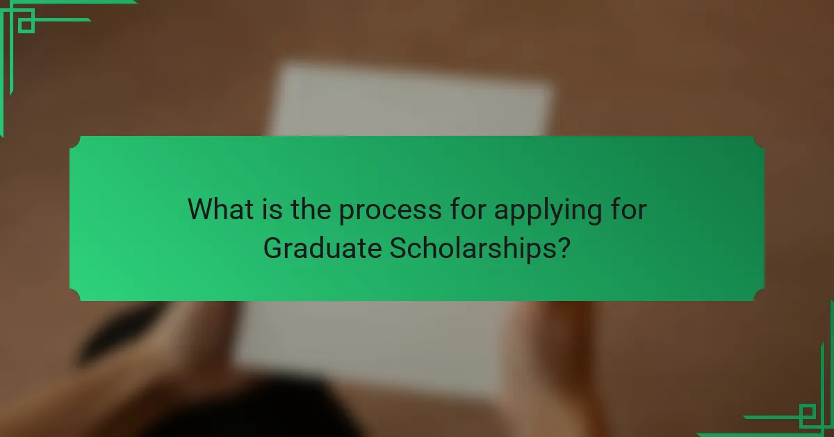What is the process for applying for Graduate Scholarships?