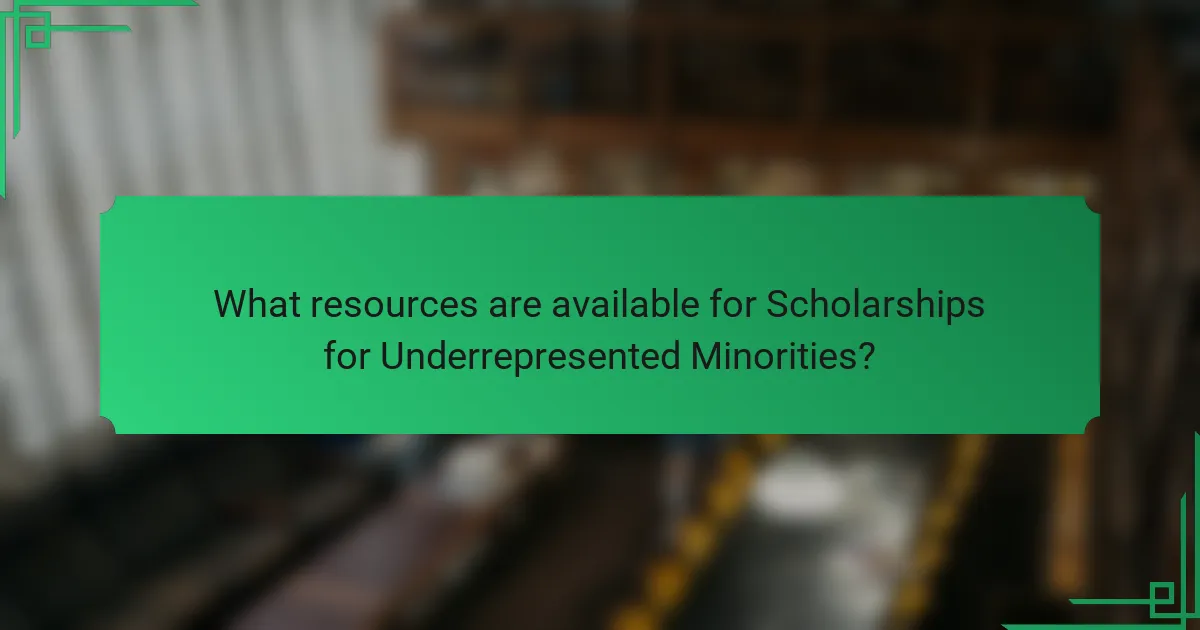 What resources are available for Scholarships for Underrepresented Minorities?