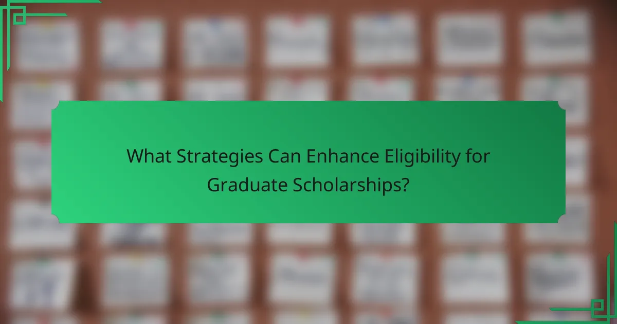 What Strategies Can Enhance Eligibility for Graduate Scholarships?